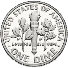 Reverse-side of the dime.